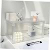 VINTORKY Desktop Storage Rack Organizer Double-layer Transparent Makeup Stationery Holder Detachable Design for Vanity Bathroom Desk Ample Space for Cosmetics Toiletries view 4