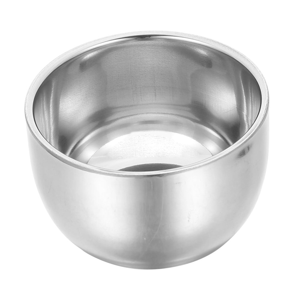 TOVINANNA 4pcs Stainless Steel Shaving Bowl Double Men's Shave Mug Professional Shaving Lather Bowl Accessory