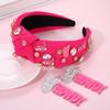 NVENF Knotted Headbands for Women, Western Cowgirl Headbands Rhinestone Crystal Knotted Headband Cowboy Boot YEEHAW Beads Embellished Hairbands Western Accessories(Hot Pink) view 2