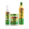 ORS Olive Oil Hold & Shine Wrap Set Mousse Infused with Coconut Oil - Fortifying Creme Hairdress infused with Castor Oil - Strengthen & Nourish Replenishing Conditioner - Bundle view 1