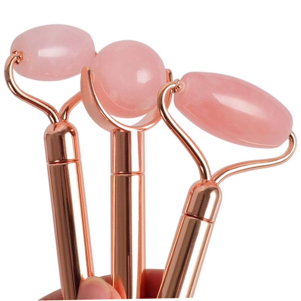 Beatifufu 1set Jade Roller Face Massage Tool for Home Travel Natural for Face Neck Back Smooth Multi-functional Beauty Roller for Relaxation Spa Care