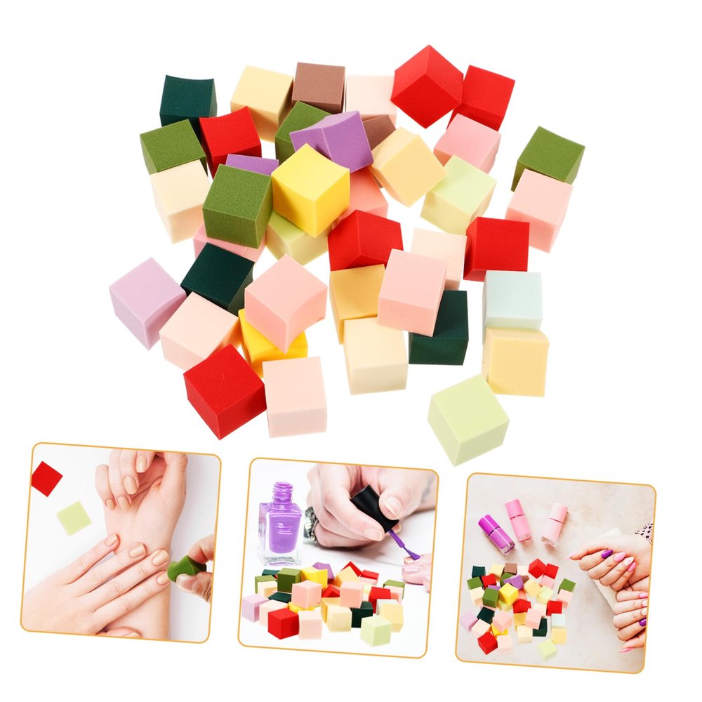 Mikinona 50pcs Mini Nail Art Sponges Soft Gradation Makeup Tools for Manicure and Blending for Diy Nail Designs and Seamless Application