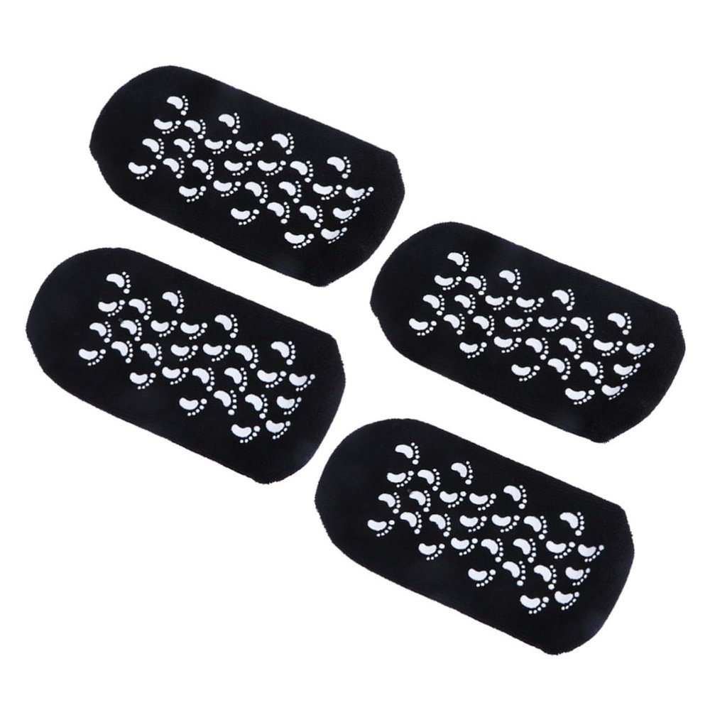 Beatifufu Foot Whitening Sock Gel Socks 2 Pairs Moisturizing Non-Slip Grain Design for Women