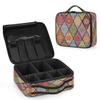 XMNYGJ Geometric Mandala Makeup Train Case Travel Makeup Bag Professional Cosmetic Organizer Portable Storage Box with Adjustable Dividers for Cosmetics Makeup Brushes Toiletry view 2