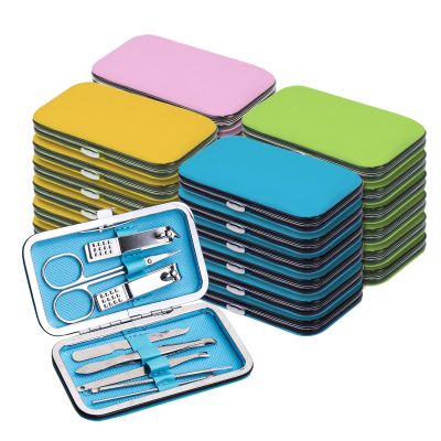 120pack Bulk Manicure Set, Nail Clippers Kit Stainless Steel Fingernail Clippers, Sturdy Nail Tip Cutter Trimmers Professional Grooming Toenail Clippers Personal Pedicure Kits Gift (8-in-1, 4 Colors)