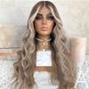 Anisah Colored Ash Blonde Lace Front Wig Human Hair Highlight Body Wave 13x4 Lace Frontal Human Hair Wigs Pre Plucked with Baby Hair (12 Inch, lace front wig) view 4