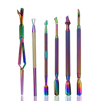 Cuticle Pusher Dual Sided - Sharp Edge Spoon Shaped Double Ended Cuticle Pusher Remover Cleaner Surgical Medical Grade Stainless Steel Manicure Pedicure Nail Art Care Tools 4 PC Set