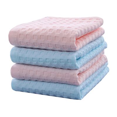 Amosfun 4pcs Cotton Towel Soft Absorbent Face Cloths Fresh Colors for Home Use Lightweight Breathable Washcloths for Gentle Skin Pink