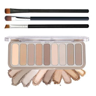 LJYBoBin 9 Colors Eyeshadow Palette,Matte Blendable Eyeshadow Makeup with Brush Make Up Gift Kit,Long Wearing Waterproof Highly Pigmented Brown Nude Smoky Brown Eye Shadow Palettes A