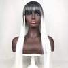 Remanbo Machine Made for Woman Natural for Hair Loss 26inch Long Straight with Thin Hair Synthetic with Straght Bangs (Gray) view 2