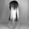 Remanbo Machine Made for Woman Natural for Hair Loss 26inch Long Straight with Thin Hair Synthetic with Straght Bangs (Gray) view 3