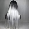 Remanbo Machine Made for Woman Natural for Hair Loss 26inch Long Straight with Thin Hair Synthetic with Straght Bangs (Gray) view 4