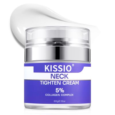 KISSIO 5% Collagen Complex Neck Cream-Neck Tightening Cream with Peptides and Aloe Vera to Firming,Lifting and Hydrating,Body Cream,Suitable for All Skin Types,2.12 Oz