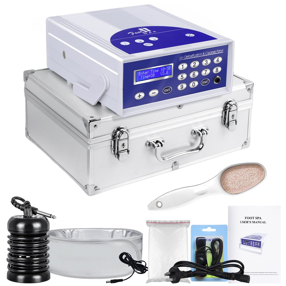 LeCuag Ionic Foot Bath Detox Machine, Foot Detox Machine for Home Use, Ion Foot Spa Bath with Pedicure Scrubber, Realxing and Beauty Feet
