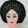 African Auto Gele Headtie for Women Wedding Cap Traditional ASO Oke Headwear Purple view 4