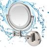 8Inch Round Wall Mount Makeup Mirror,Double-Sided Swivel Magnification Makeup Vanity Mirror Touch Switch (Size : Plug3x) () view 1