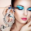 8Inch Round Wall Mount Makeup Mirror,Double-Sided Swivel Magnification Makeup Vanity Mirror Touch Switch (Size : Plug3x) () view 2