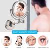 8Inch Round Wall Mount Makeup Mirror,Double-Sided Swivel Magnification Makeup Vanity Mirror Touch Switch (Size : Plug3x) () view 3