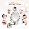 8Inch Round Wall Mount Makeup Mirror,Double-Sided Swivel Magnification Makeup Vanity Mirror Touch Switch (Size : Plug3x) () view 4
