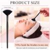 9 Pieces Facial Fan Mask Brushes, Soft Facial Applicator Brushes Tools for Peel Glycolic Makeup for Mud Cream(Black with White) view 2