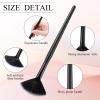 9 Pieces Facial Fan Mask Brushes, Soft Facial Applicator Brushes Tools for Peel Glycolic Makeup for Mud Cream(Black with White) view 3