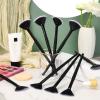9 Pieces Facial Fan Mask Brushes, Soft Facial Applicator Brushes Tools for Peel Glycolic Makeup for Mud Cream(Black with White) view 4
