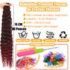 Synthetic Water Wave Bulk Crochet Hair Extensions for Women 120 g/pc 30 Inch Deep Wave Twist Long Wavy Hair 3pcs T1B/Burgundy view 2