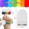 BASEMMAHER 2Pcs Rainbow Face Body Paint LGBT Gay Pride Flag Rainbow Stripe Fan Brush Striped Crayons Face Makeup for Gay Pride Parade Celebrations Cosplay Halloween Party Body Arts Painting Pen view 2