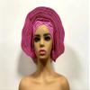 African Gele Headtie Already Made Auto Turban Afro ASO Oke Blue with Stones Headtie Nigerian Brim for Wedding Party view 3