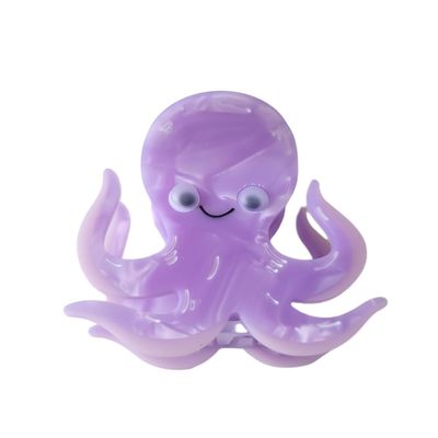 Cartoon Octopus Hair Clip,Acetate Claw Clips,Hair Clips for Women,Purple