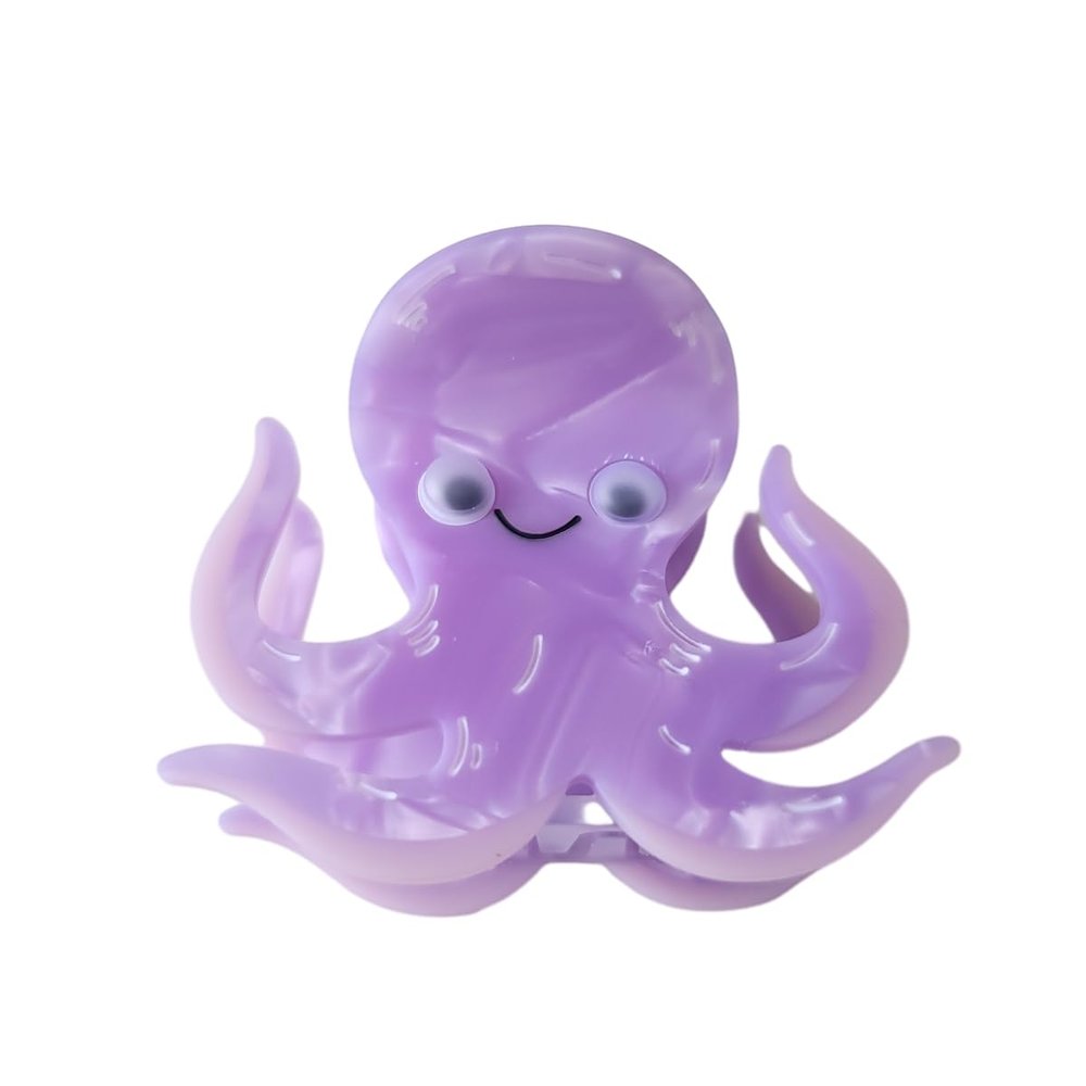 Cartoon Octopus Hair Clip,Acetate Claw Clips,Hair Clips for Women,Purple