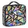 XMNYGJ Rainbow Triangle Geometric Pattern Makeup Train Case Travel Makeup Bag Professional Cosmetic Organizer Portable Storage Box with Adjustable Dividers for Cosmetics Makeup Brushes Toiletry view 1