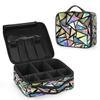 XMNYGJ Rainbow Triangle Geometric Pattern Makeup Train Case Travel Makeup Bag Professional Cosmetic Organizer Portable Storage Box with Adjustable Dividers for Cosmetics Makeup Brushes Toiletry view 2