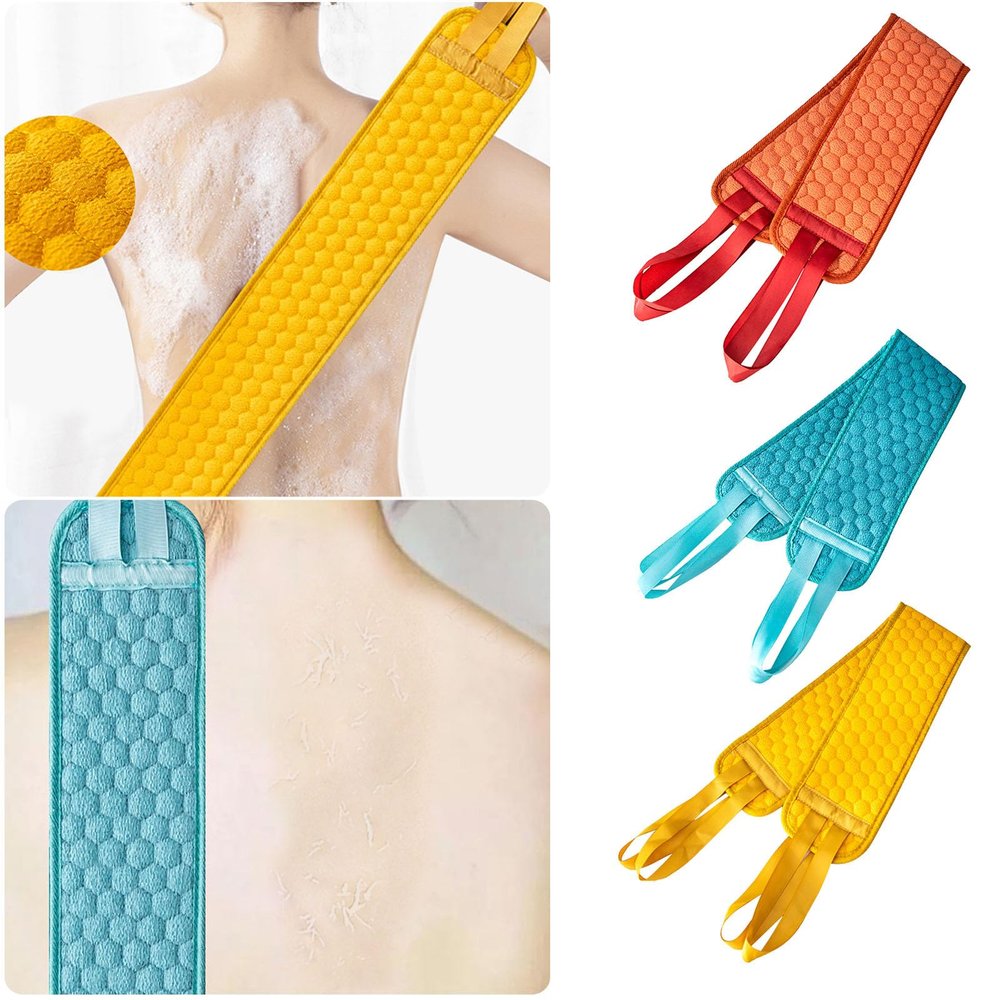 3 Pcs Exfoliating Back Scrubber with Handles, 30 Inch Double-Sided Back Exfoliator Body Scrub Towel, Exfoliating Washcloth Bath Tool for Use in Shower