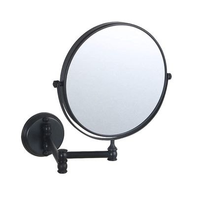 Wall-Mounted Folding Black 8-inch Vanity Mirror Telescopic Double-Sided 3 Times Magnifying Glass Bathroom Beauty Mirror (Color : Black, Size : 8 inches 3X)
