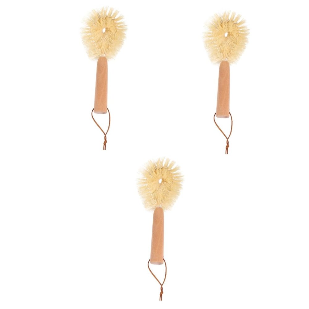 NOLITOY 3pcs Shower Scrubber for Cleaning and Exfoliating Bathtub Brush Sisal Cleaning Brush Body Exfoliator
