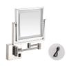 Shaving Mirror,LED Wall Mount Makeup Mirror,for Vanity Bathroom,360 Degree Swivel,Rectangular (Color : Black, Size : USB) (Brushed Nickel USB) view 1