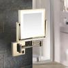 Shaving Mirror,LED Wall Mount Makeup Mirror,for Vanity Bathroom,360 Degree Swivel,Rectangular (Color : Black, Size : USB) (Brushed Nickel USB) view 2
