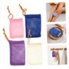 FOMIYES 24pcs Soap Foaming Pouches Exfoliating Meshes for Face Cleaning and Bathing Drawstring Soap Bags Beige Easy Drying and Convenient Storage view 4