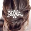 Asooll Pearl Bridal Hair Comb Silver rhinestone Hair Pieces Sparkle Wedding Hair Accessories for Women view 1