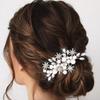 Asooll Pearl Bridal Hair Comb Silver rhinestone Hair Pieces Sparkle Wedding Hair Accessories for Women view 3
