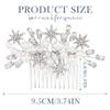 Asooll Pearl Bridal Hair Comb Silver rhinestone Hair Pieces Sparkle Wedding Hair Accessories for Women view 4