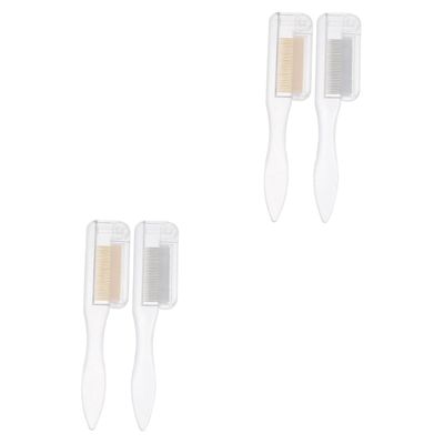 FOMIYES 4pcs Portable Eyebrow and Eyelash Comb Convenient Brushes for Daily Grooming Foldable Design Transparent and Accents