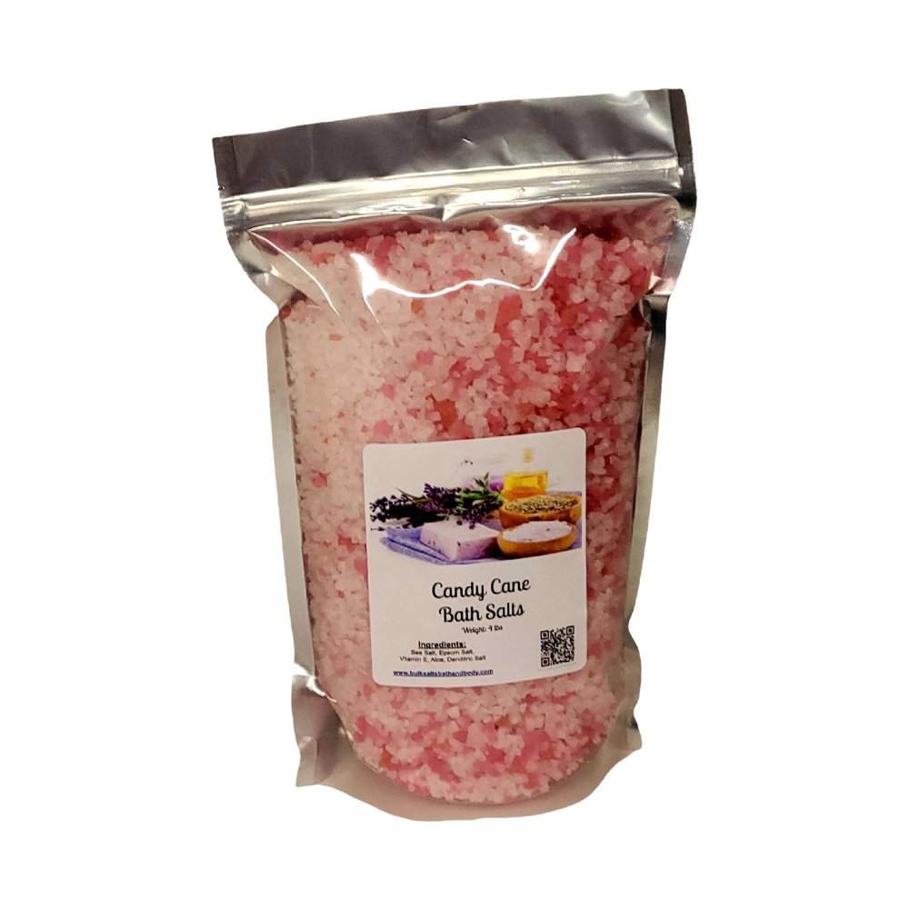 Bath Salts | 4lb Bag | Candy Cane Scent | Bathing | Body Care | Beauty | Relaxation | Spa