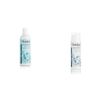 Ouidad Curl Quencher Moisturizing Conditioner, 8.5 Fl Oz & Curl Quencher Hydrafusion Intense Curl Cream, 5 oz.