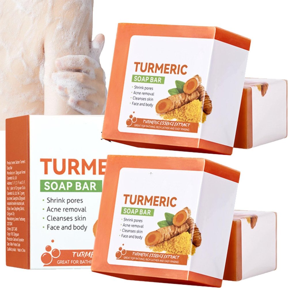 Aultink Turmeric Soap Bar for Face & Body - Tumeric Face Wash(2pcs)