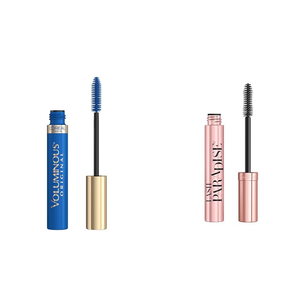 LOreal Paris Makeup Voluminous Original Volume Building Mascara, Cobalt Blue, 0.26 fl; oz. & Makeup Lash Paradise Mascara, Voluptuous Volume, Intense Length
