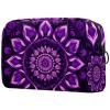 YTYVAGT Makeup Bags for Women,Toiletry Bag for Men,Purple Mandala Skull Flower,Travel Cosmetic Bag view 1