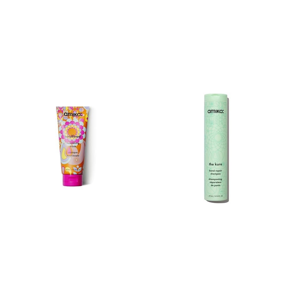 amika soulfood nourishing mask & the kure bond repair shampoo, 275ml