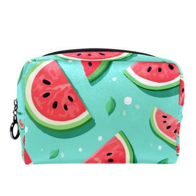 YTYVAGT Makeup Bag Small,Makeup Travel Bag,Watermelon Fruit Polka Dots,Makeup Organizer Bag